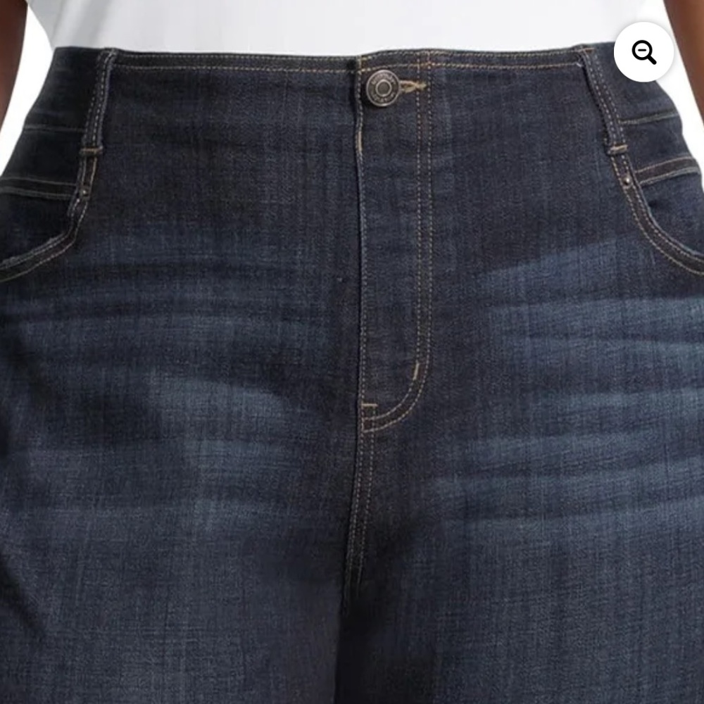 Terra and Sky Women’s Plus Pull On Dark Wash Denim Capris Size 3X (24W-26W) NWT - Picture 2 of 9